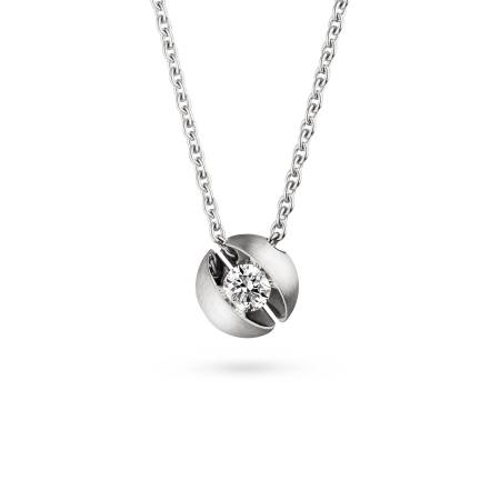 214 CALL2 20 wg, Brillantanhänger Calla mit Ankerkette, 0,20ct Gvs 1