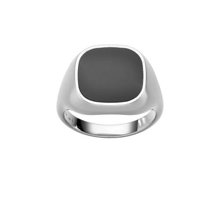 Siegelring Antik, Herrenschmuck, Weißgold, Platte Onyx