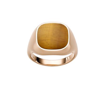Men Siegelring Antik, 14-0990873-0000+15-0990899-0041, Roségold - Platte: Tigerauge