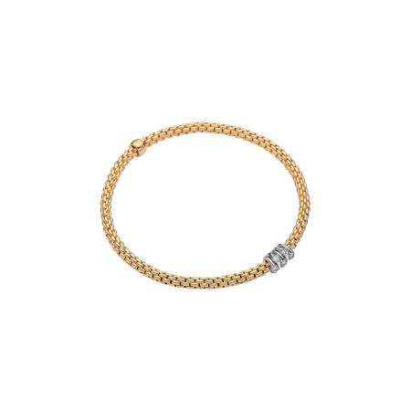74608BX_BB_G_XBX_00M, Fope Prima Flex'it Armband, Weiß- u. Gelbgold