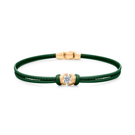 Colortaire Armband, Modell ctx01, Gelbgold, 0,30 ct, Bandfarbe 'ForestGreen'