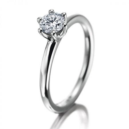 Verlobungsring, Weißgold mit Diamant in Krappenfassung