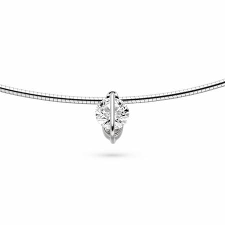L1002 wg, Brillant Halsreif Liberté, Brillant mit 0,70ct Fvs2, 1 Brillant mit 0,01ct Gif