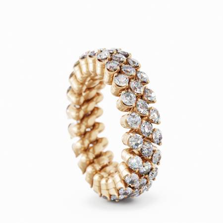 RMS 3F2 RG WD, Ring Multisize, 3 Reihen, Roségold, weiße Diamanten