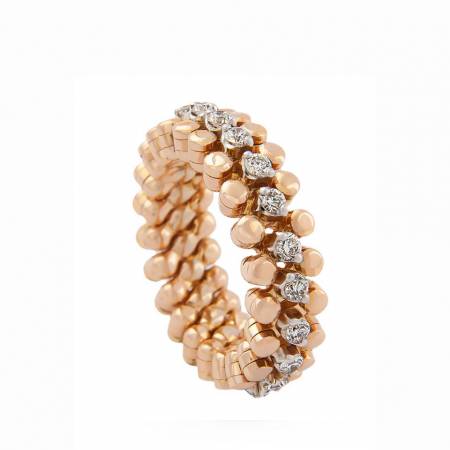 RMS 3M2 RG WD, Ring Multi-Size, 3 Reihen, Roségold, weisse Diamanten
