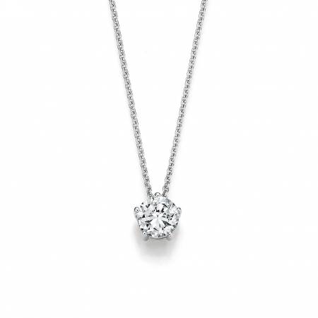 Anhänger mit Diamant in Krappenfassung, Weißgold