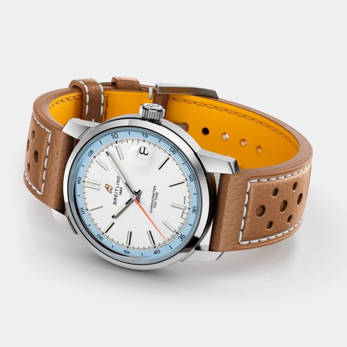BREITLING Top Time B31 am Lederband, liegend